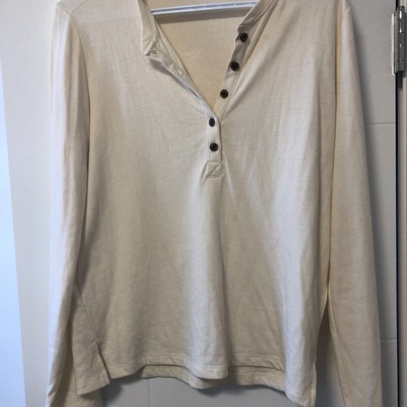 Marine Layer Double Knit Henley Long Sleeve, Size M - Picture 4 of 6